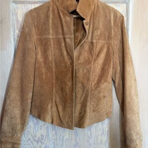 Danier Women's Brown Suede Leather Jacket-VINTAGE